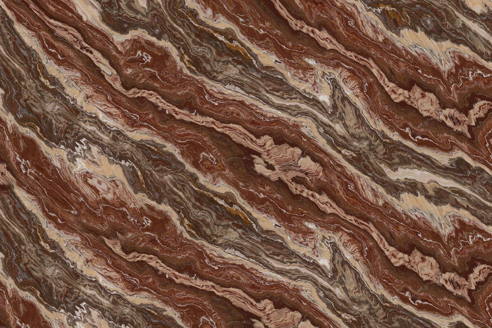 Rustic Earth Marble Effect Wallpaper - Brown, Neutral Swirl Pattern Design