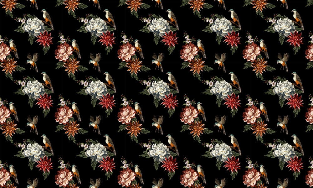 Birdsong Blossom Symphony Mural Wallpaper
