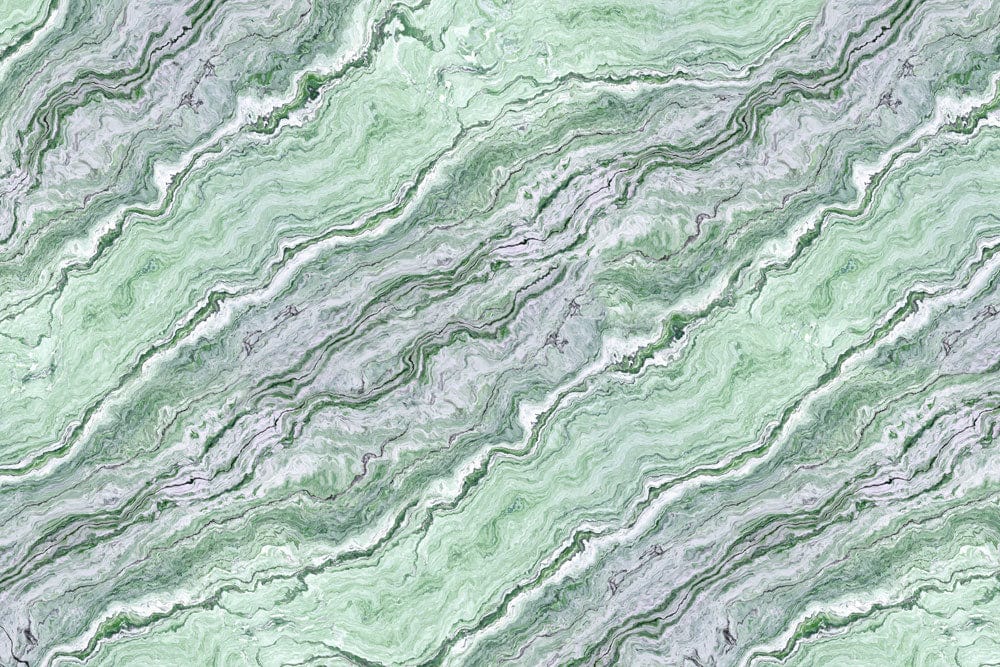 Elegant Green Marble Effect Wallpaper - Luxurious Modern Pattern Design