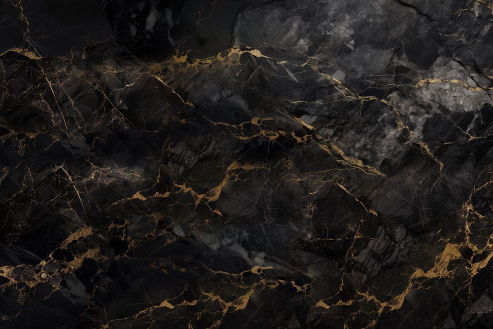 Luxurious Black and Gold Marble Effect Feature Wall Mural Wallpaper