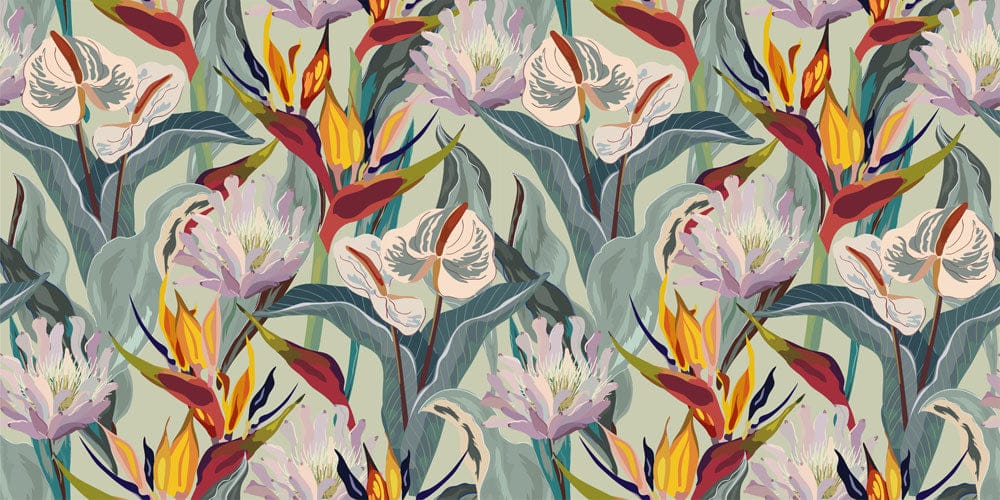 Tropical Paradise Botanical Wallpaper