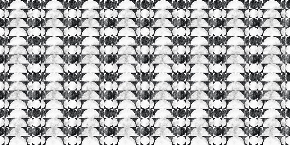 Monochrome Geometric Pattern Wallpaper in Black and White Modern Design