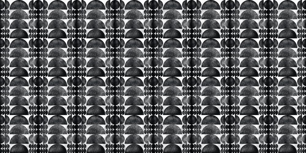 Monochrome Geometric Art Deco Pattern Wallpaper for Elegant Interiors