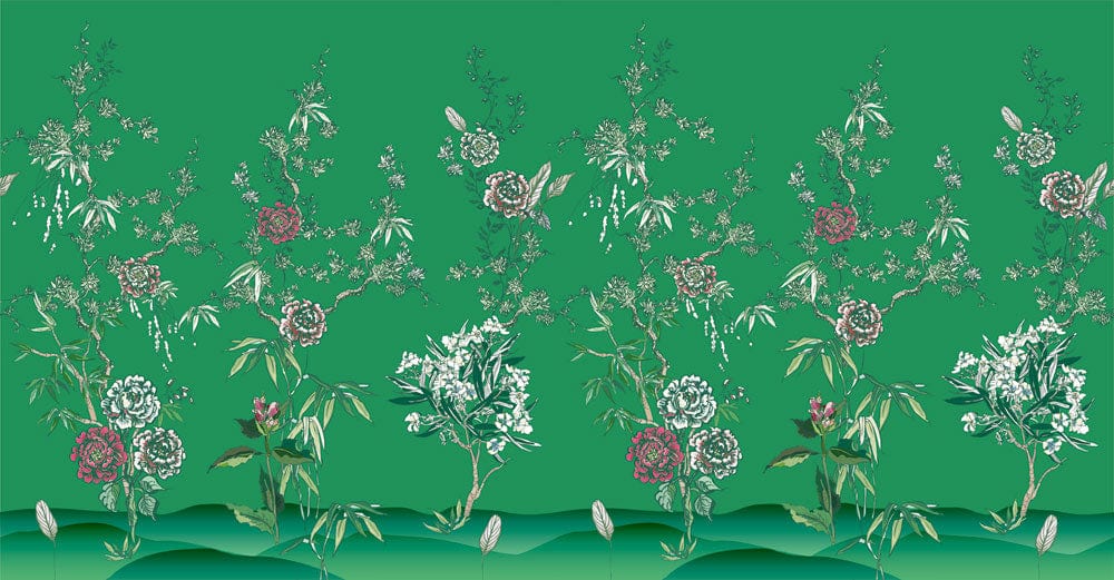 Green Verdant Elegance Mural Wallpaper