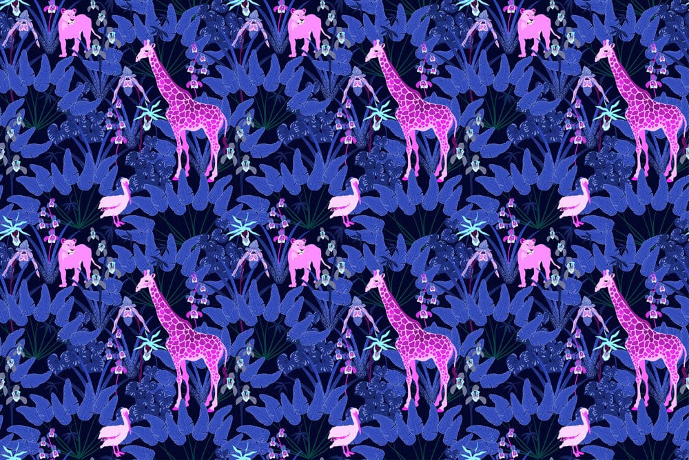 Magical Nighttime Jungle Adventure Mural Wallpaper