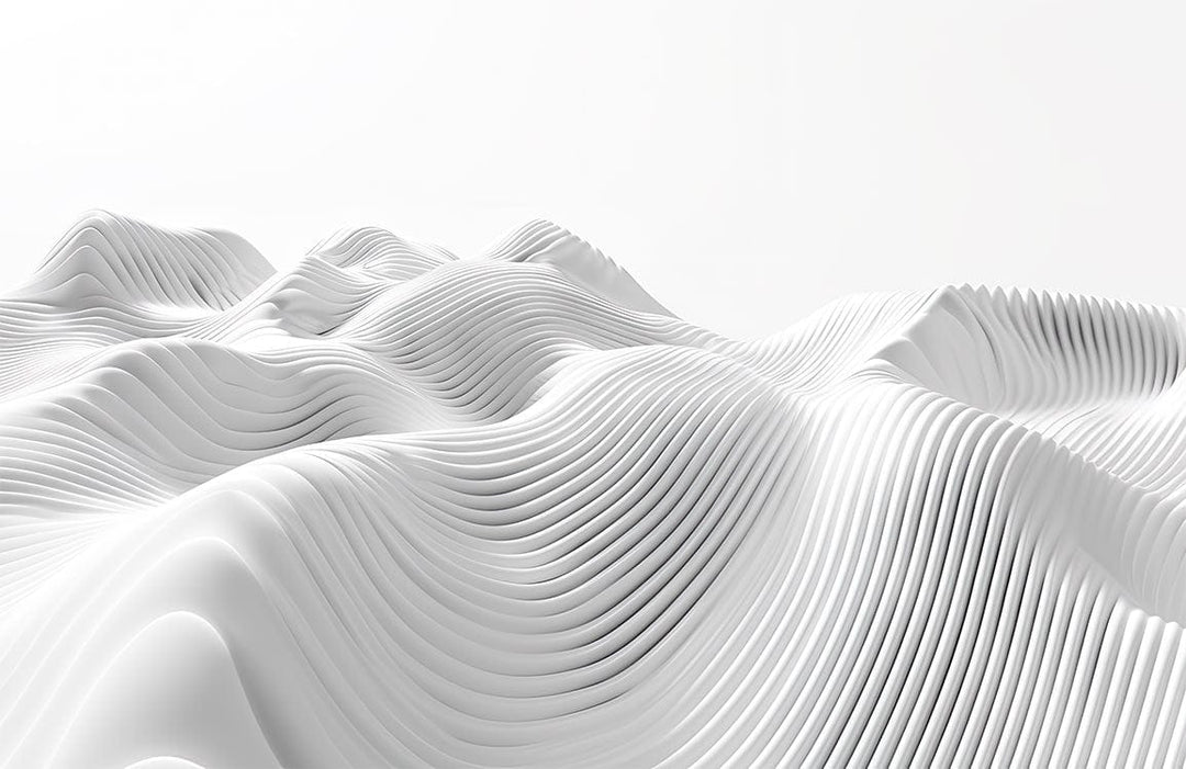 Elegant White Minimalist 3D Wave Pattern Wallpaper for Modern Interiors