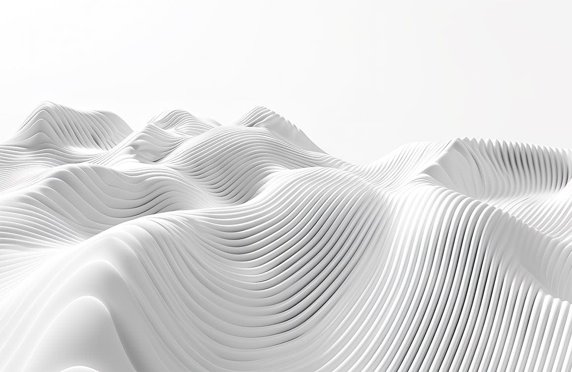 Elegant White Minimalist 3D Wave Pattern Wallpaper for Modern Interiors