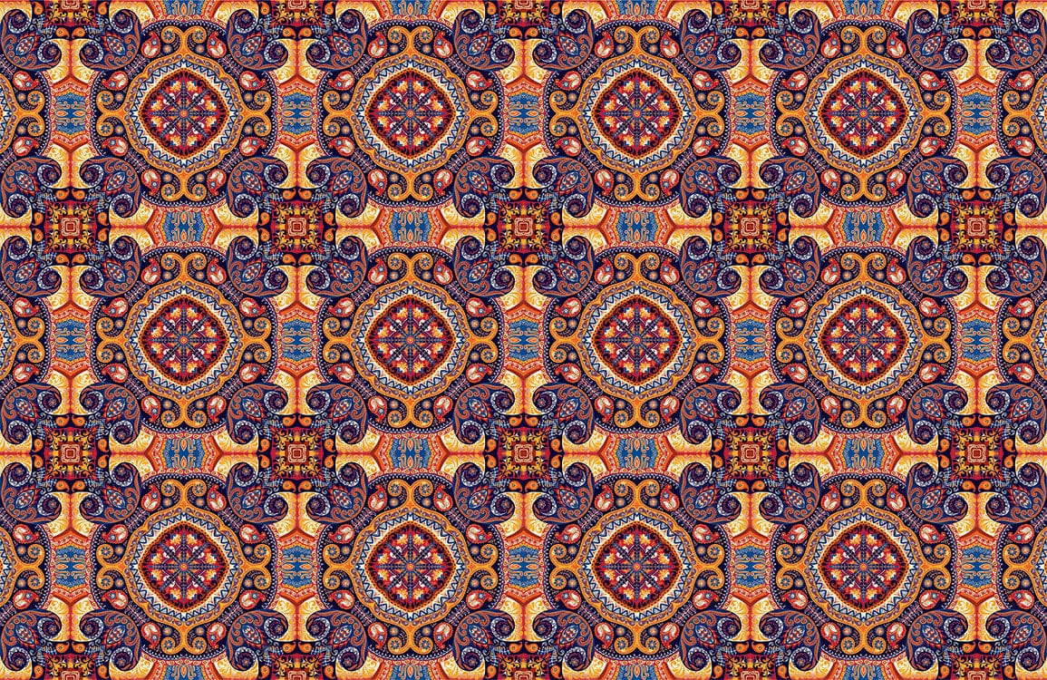 Vintage Bohemian Mandala Pattern Wallpaper in Rich Earthy Tones