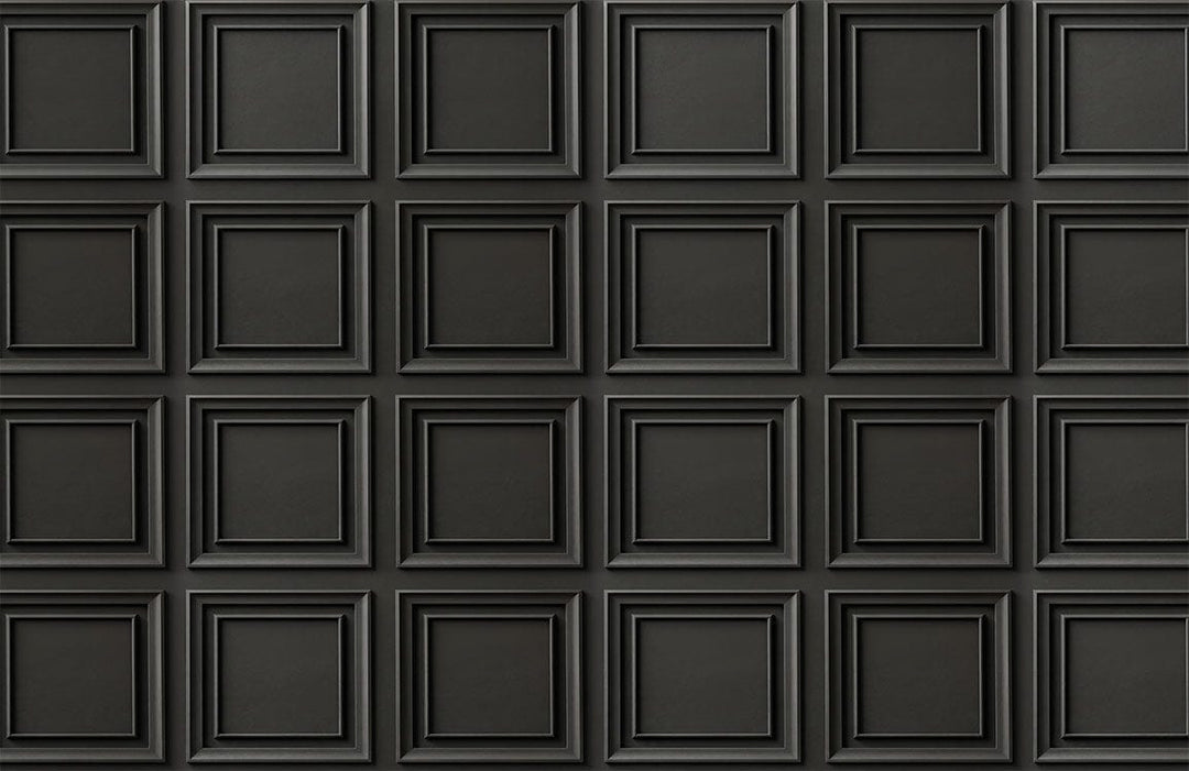 Classic Black Panel Mural Wallpaper