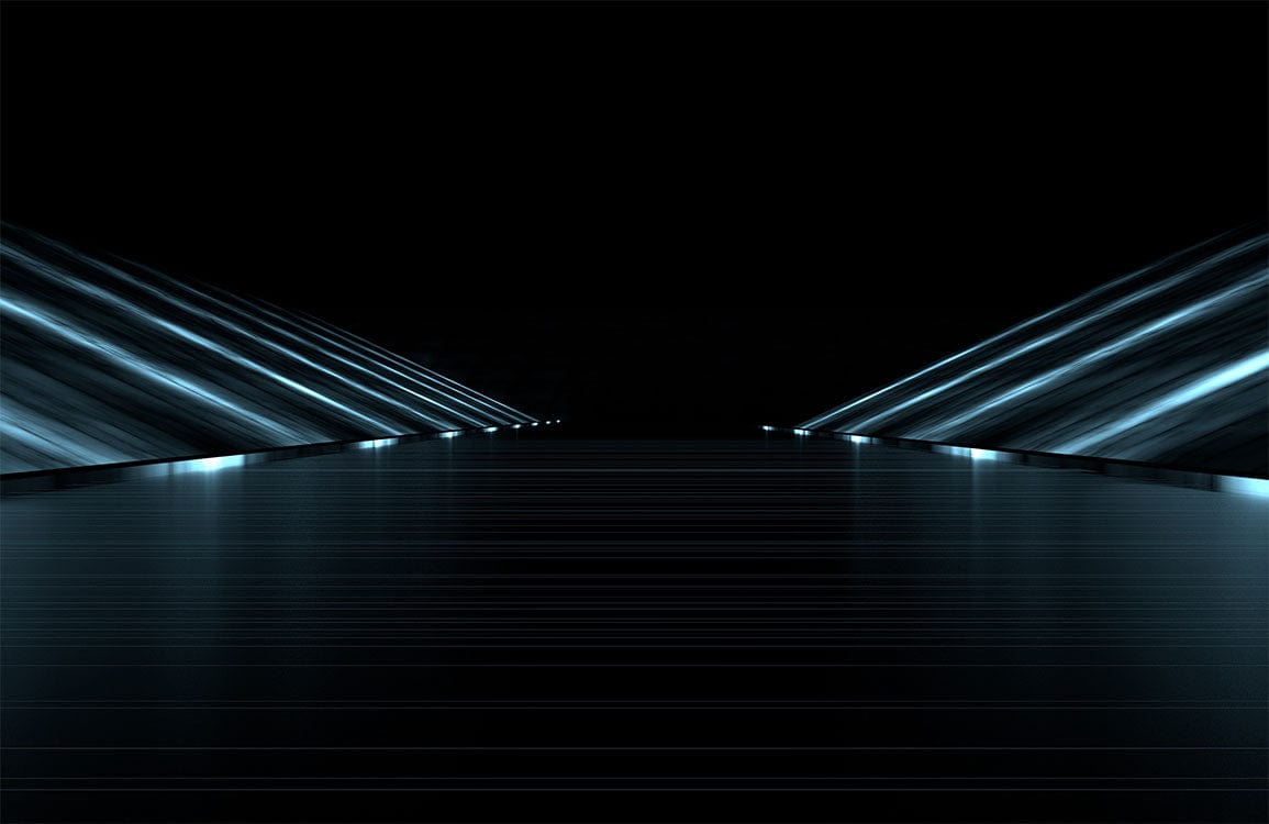 Futuristic Neon Blue Sci-Fi Themed Dark Abstract Wall Mural Wallpaper
