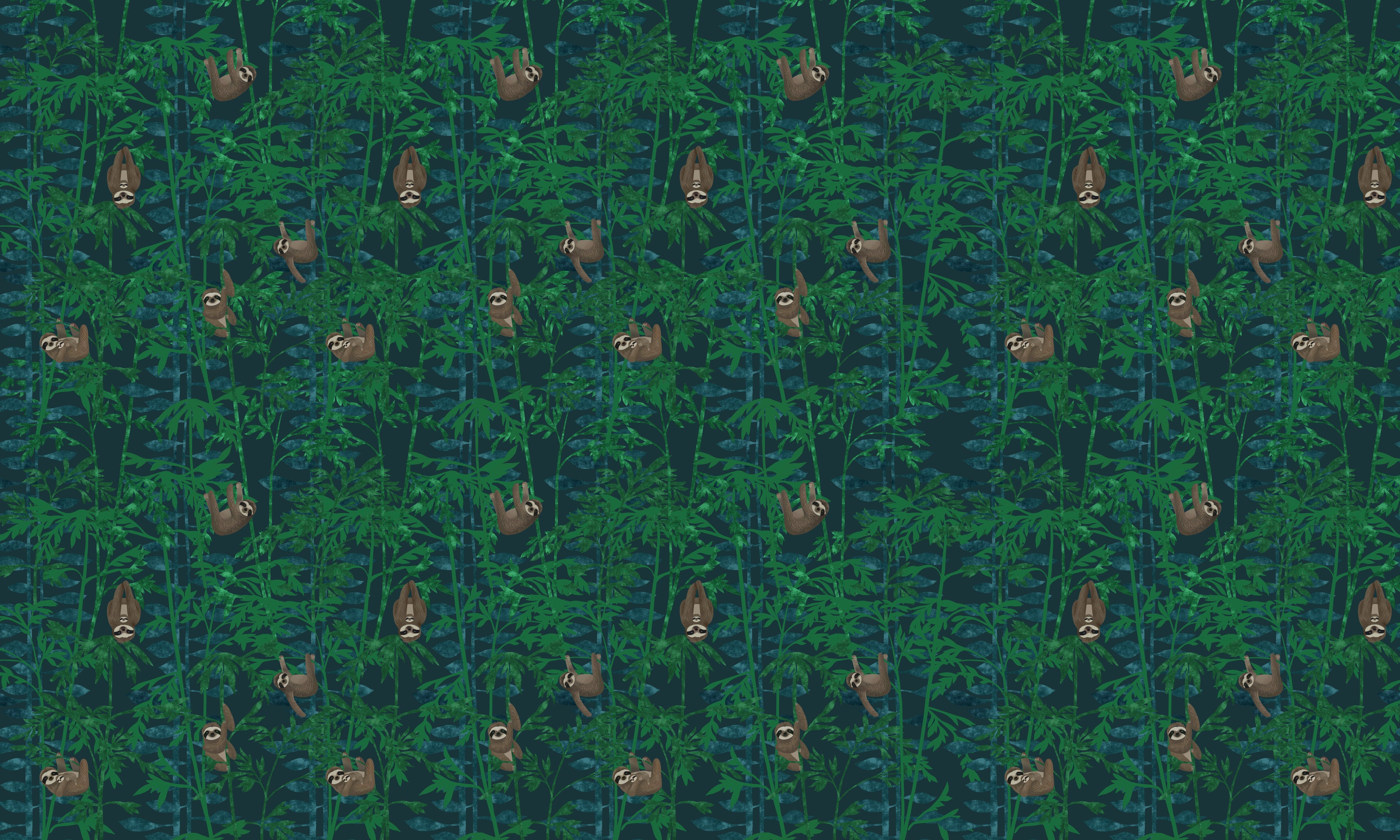 Jungle Sloth Wallpaper Mural