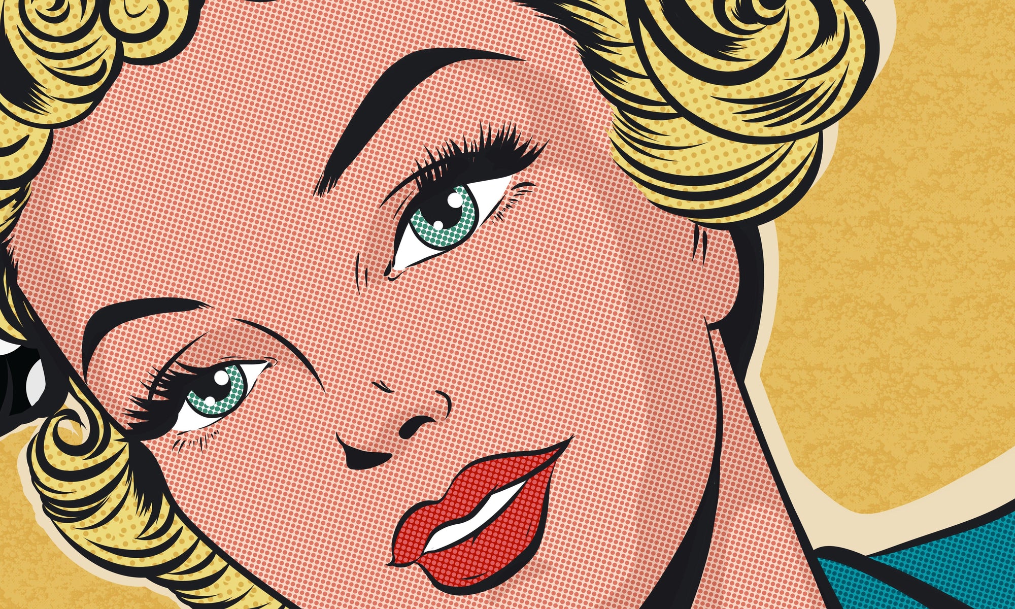 Pop Art Retro Style Mural Wallpaper with Vibrant Colours and Comic Theme
