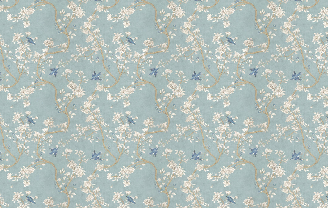 Elegant Blossom & Bluebird Garden Wallpaper
