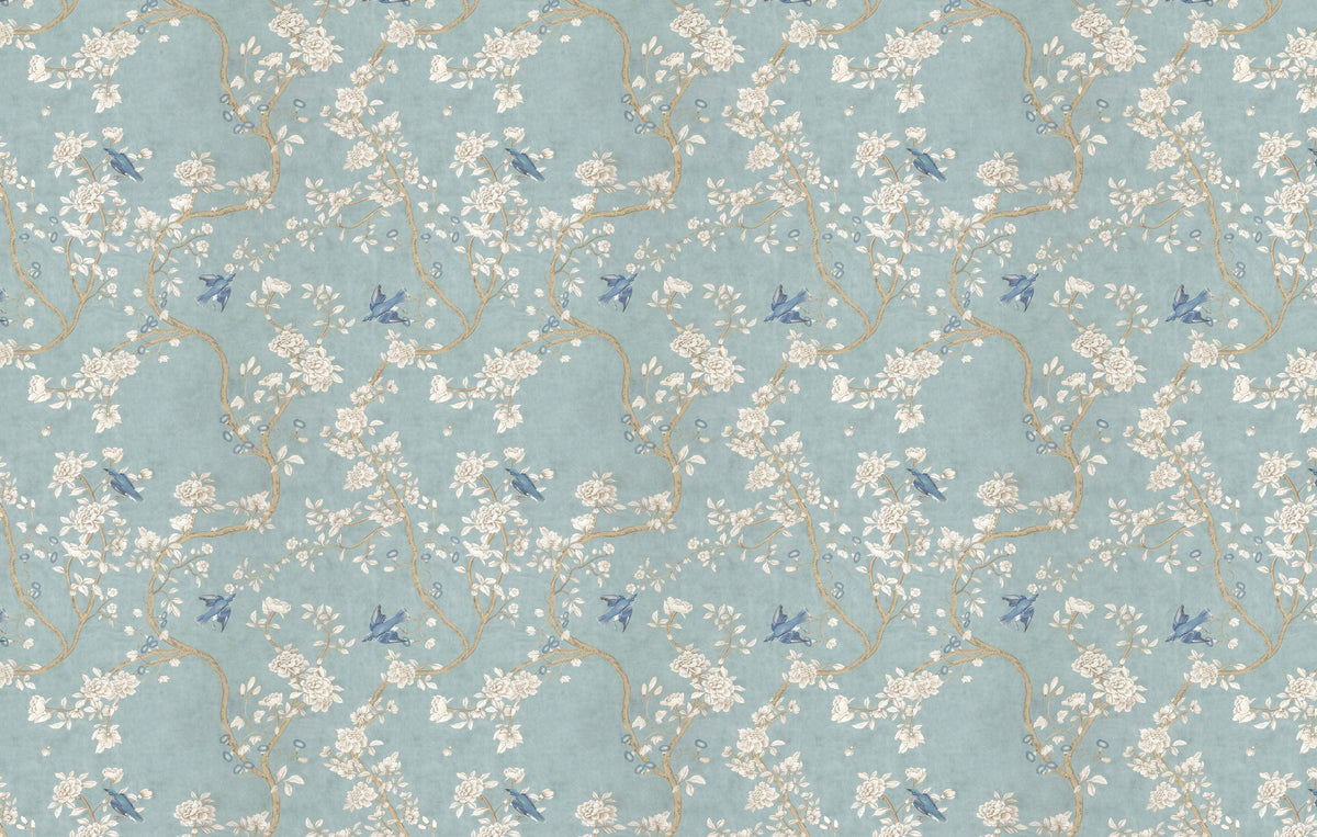Elegant Blossom & Bluebird Garden Wallpaper