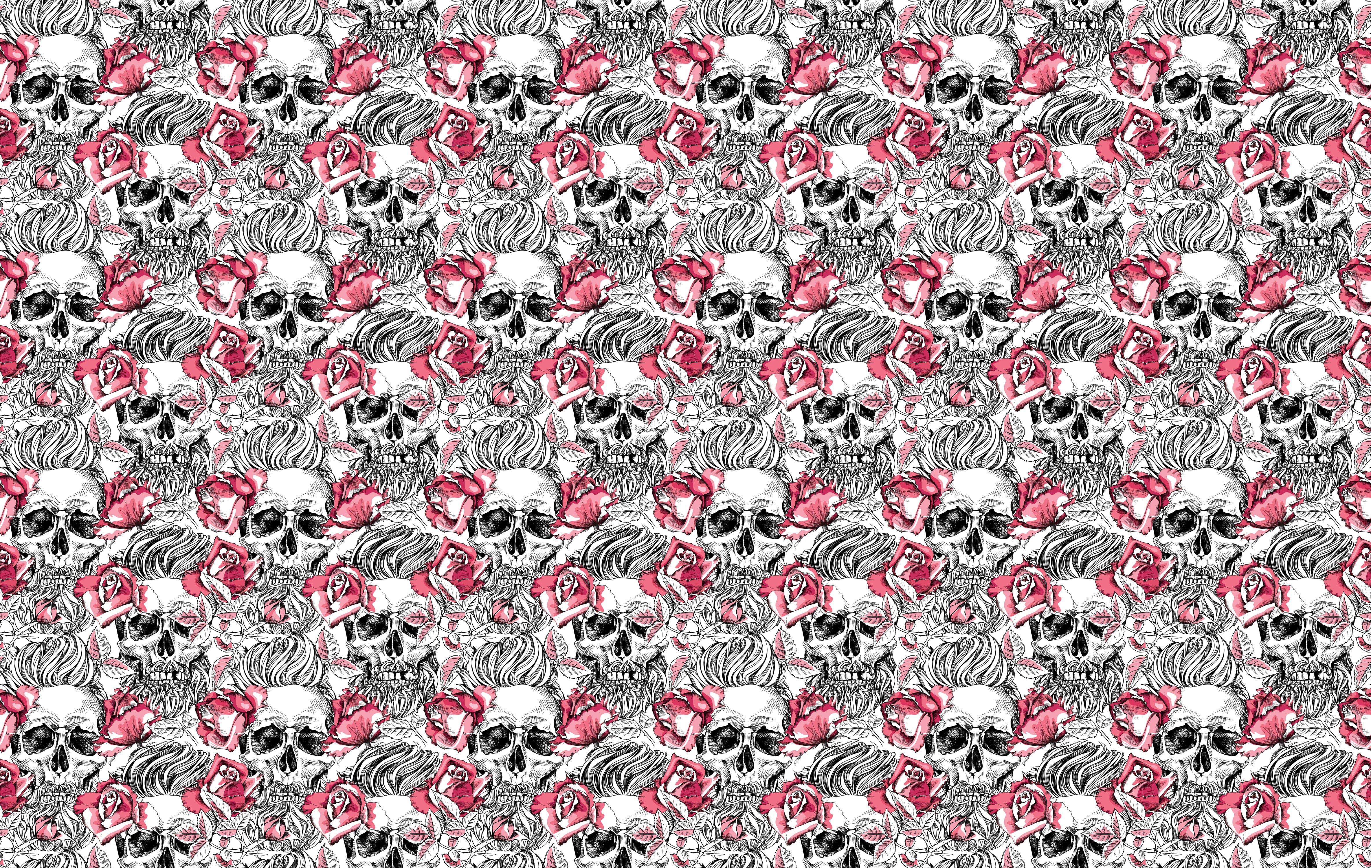 Skull Rose Elegance Mural Wallpaper