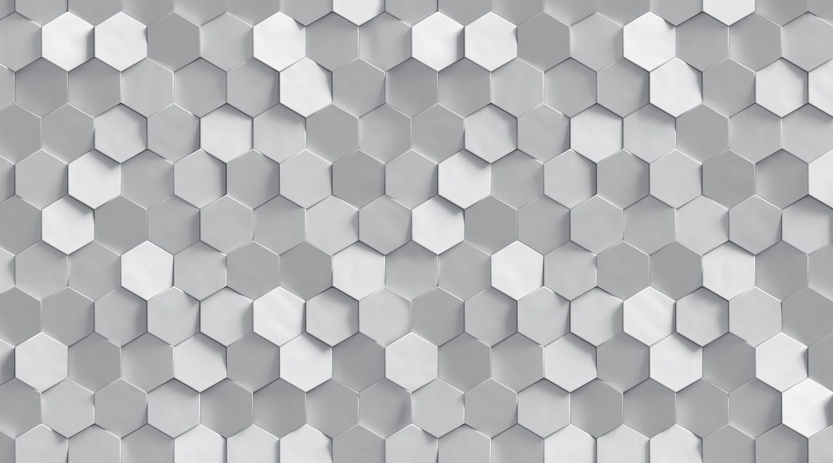 Modern Grey Hexagonal Geometric Pattern Wallpaper for Contemporary Interiors