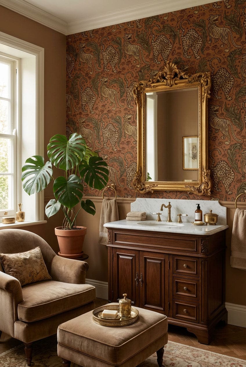 Vintage Safari Animal Motif Mural Wallpaper