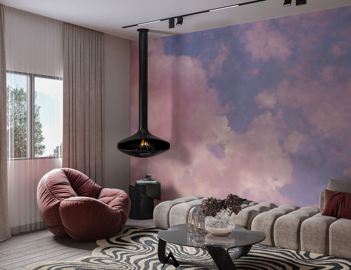 Pink Cloud Whisper Mural Wallpaper