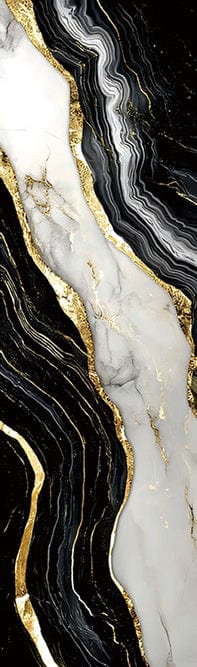 Luxurious Black and White Marble Gold Vein Mural Wallpaper
