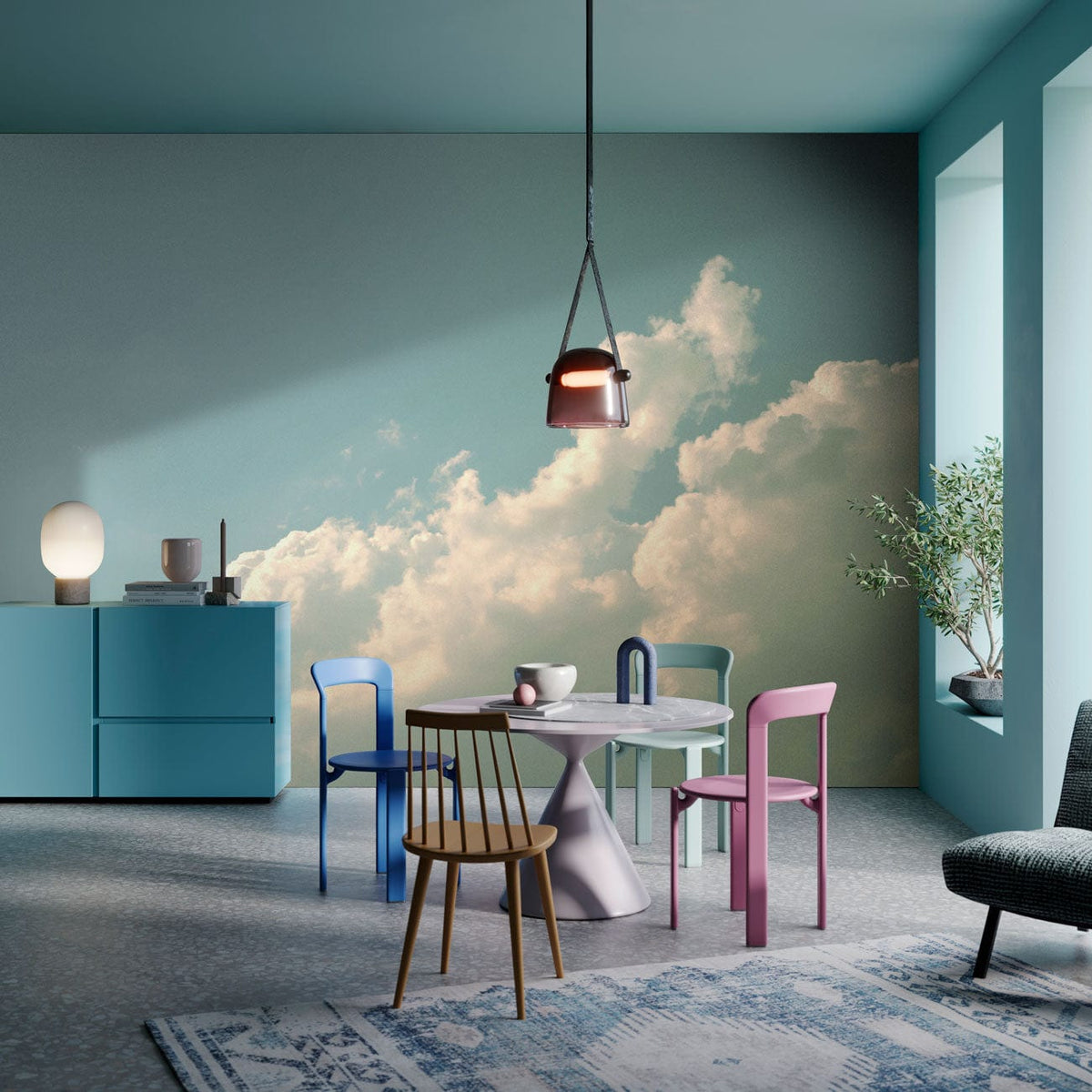 Warm Light Sky Mural Wallpaper
