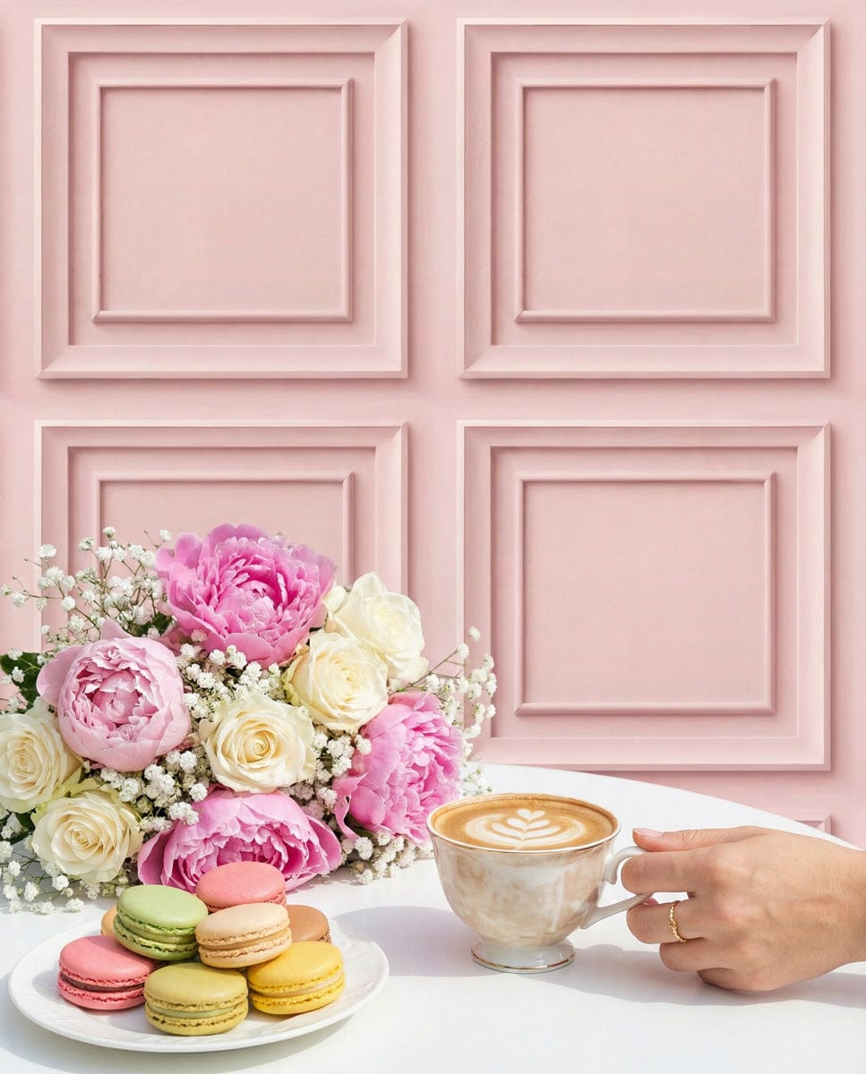 Blush Pink Classic Panel Wallpaper