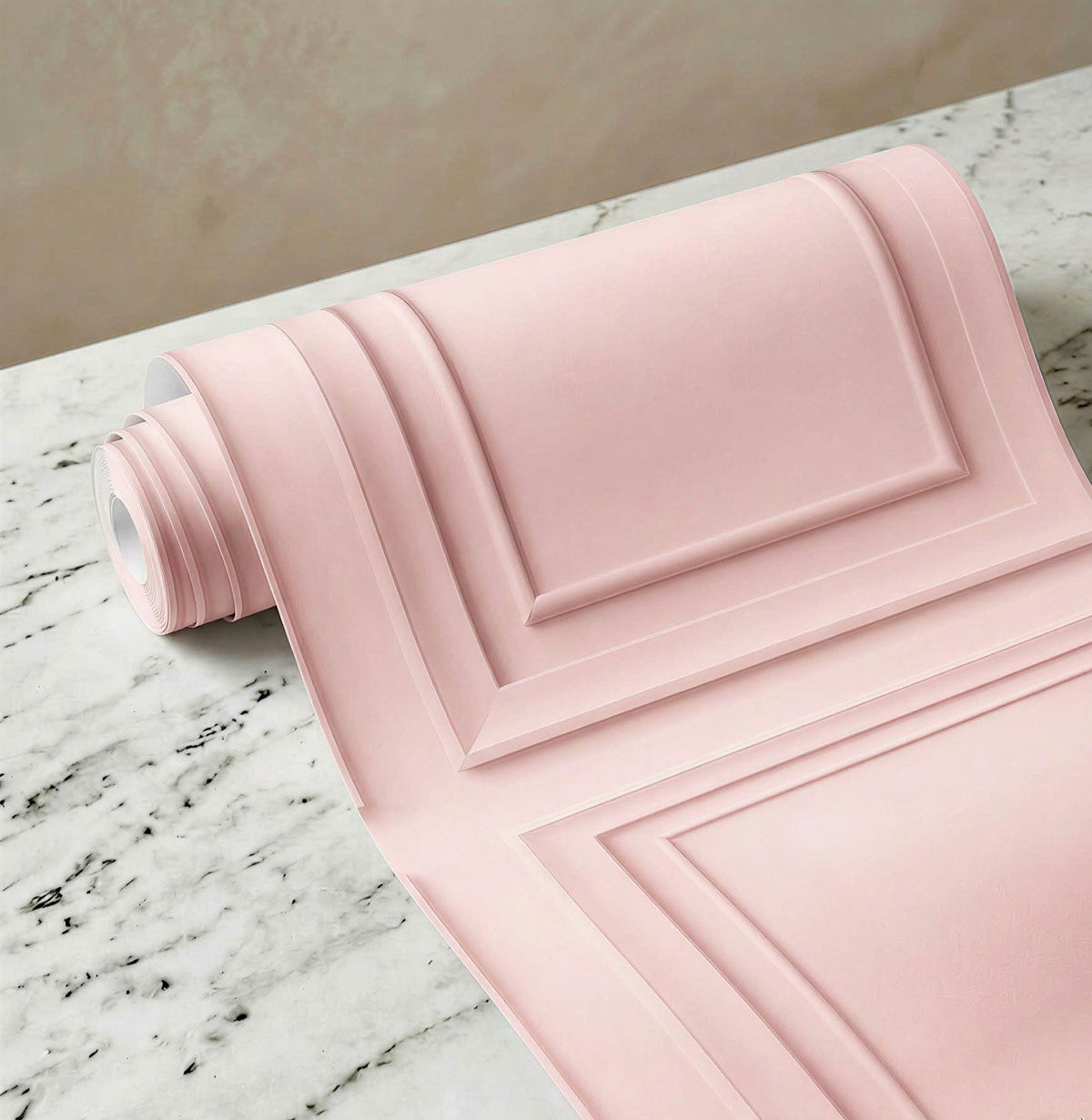 Blush Pink Classic Panel Wallpaper