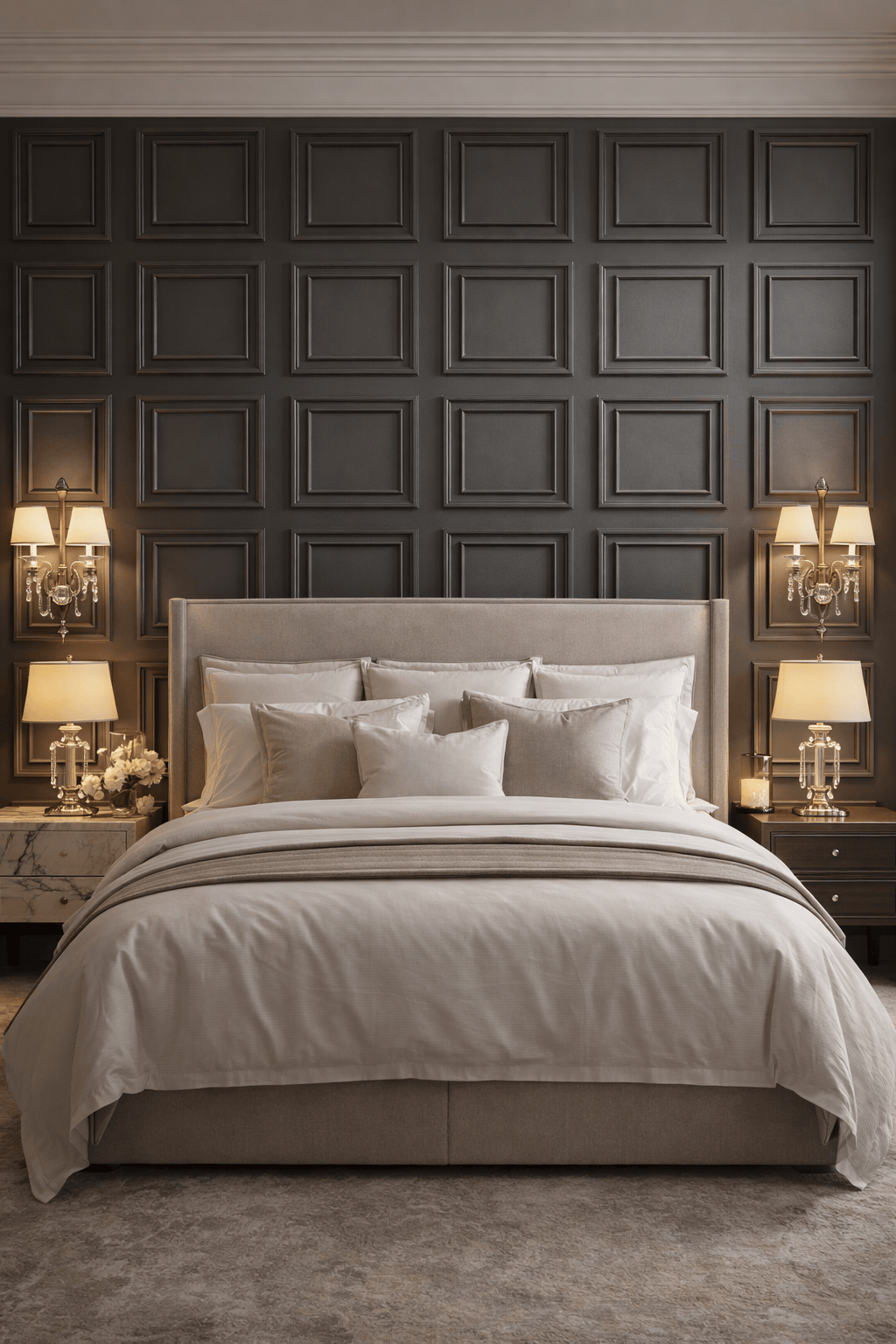 Classic Black Panel Mural Wallpaper