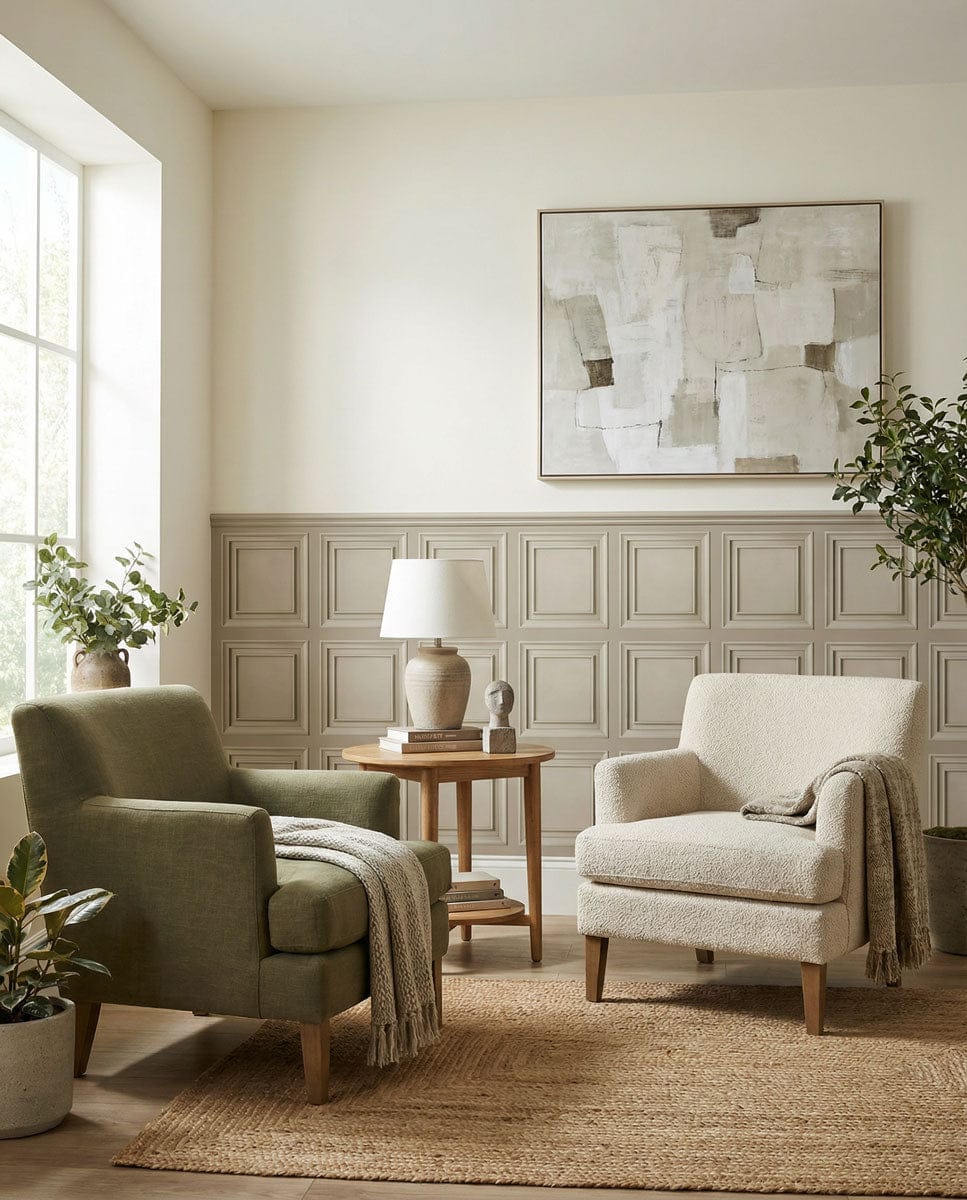 Classic Square Panel Wainscoting Wallpaper