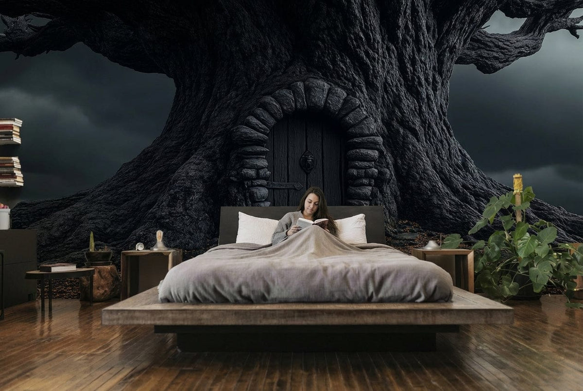 Enchanted Tree Door Mural Wallpaper