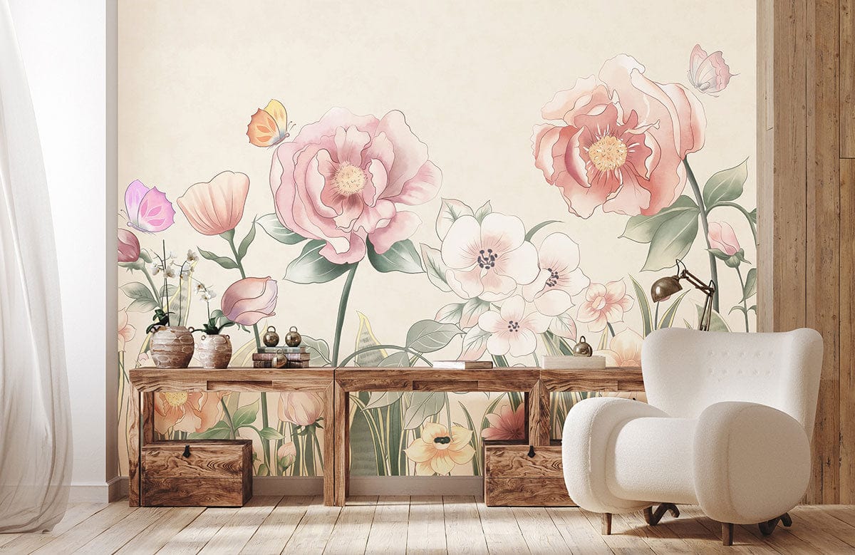 Scandinavian Bouquet Wallpaper Mural