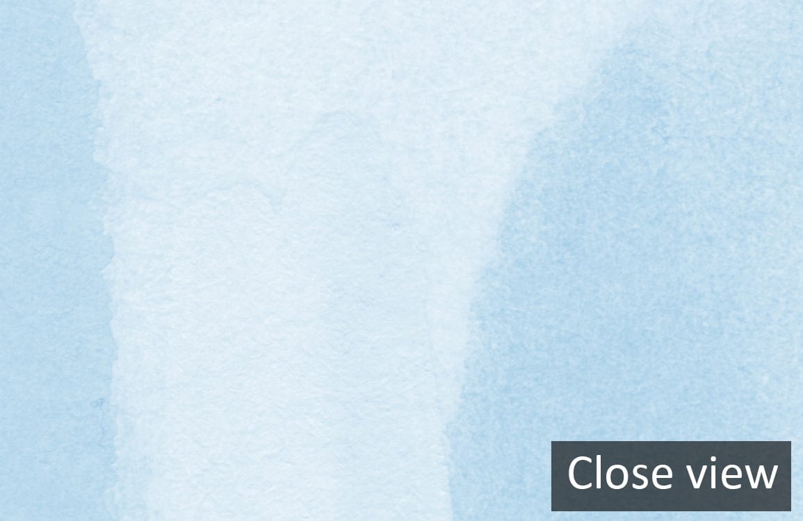 Close view of Serene Sky Blue Watercolour Wallpaper for calming minimalist interiors.