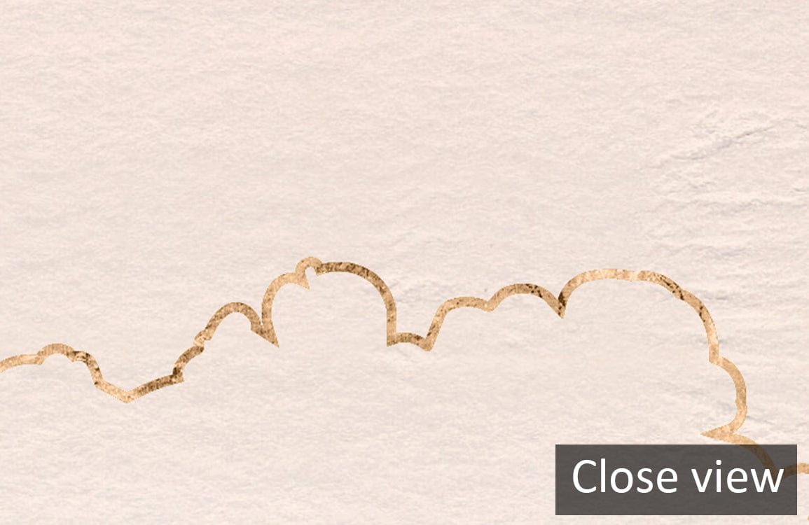 Elegant Pastel Pink Cloud Patterned Wallpaper detail view, showcasing soft, dreamy design.