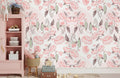 Pink Floral Wallpaper Mural