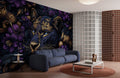 Midnight Amethyst Panther Mural Wallpaper