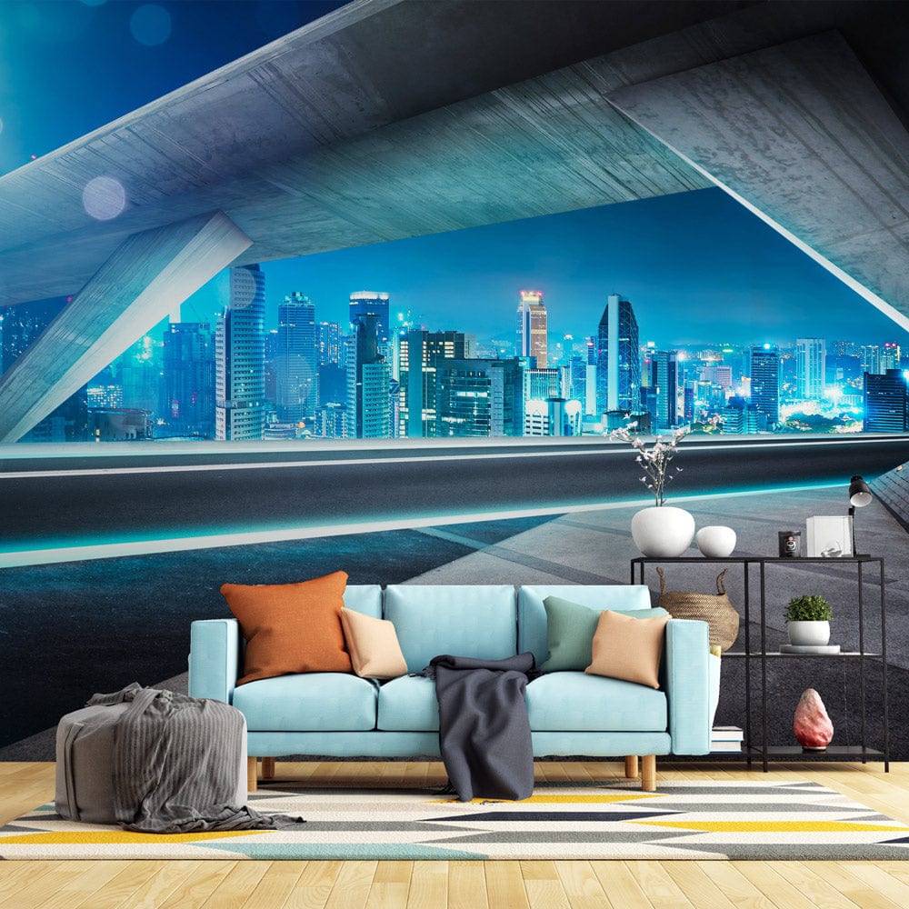Futuristic Cityscape Panorama Mural Wallpaper | Ever Wallpaper UK