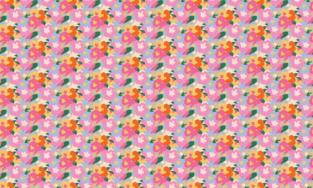 Playful Garden Bloom Pattern Wallpaper