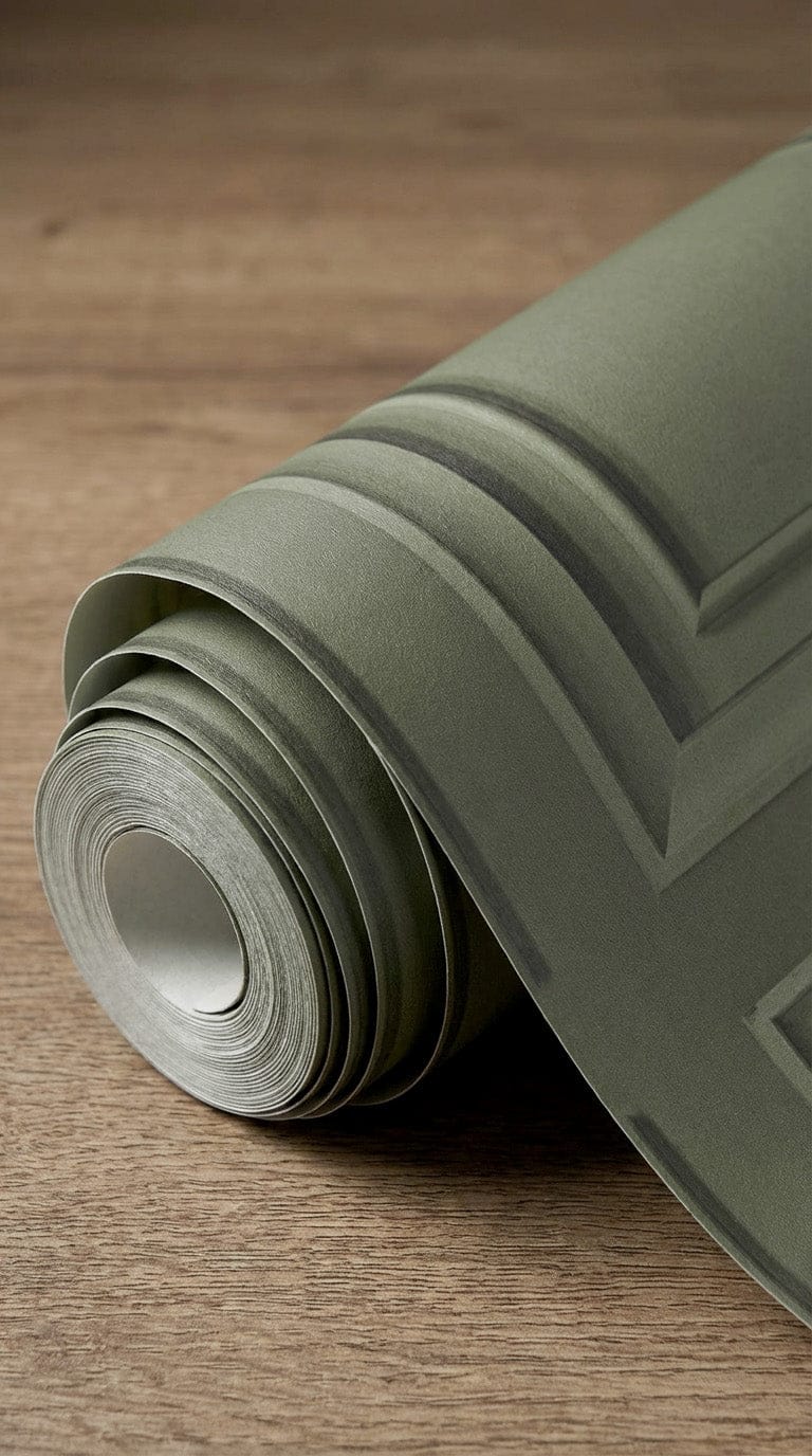 Sage Green Classic Square Panel Wall Mural Wallpaper