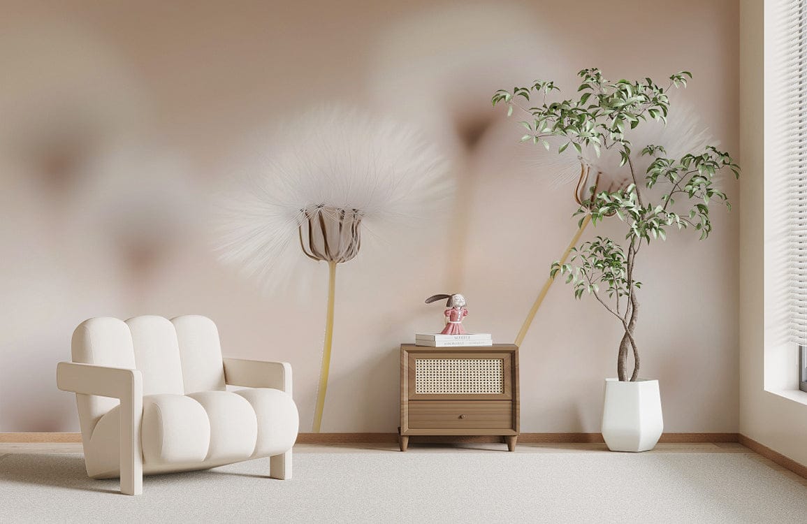 Soft Dandelion Whisper Mural Wallpaper