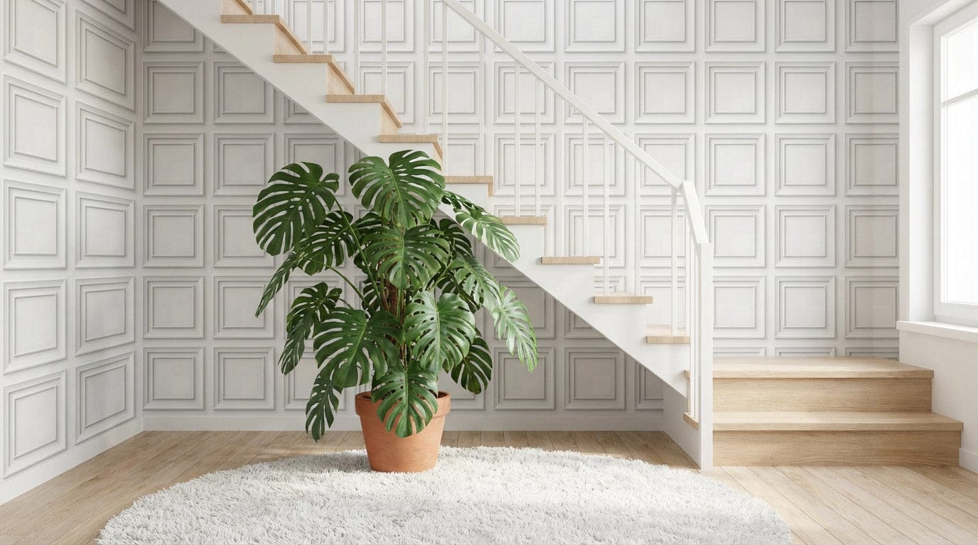 Modern White Wainscoting Panel Wallpaper