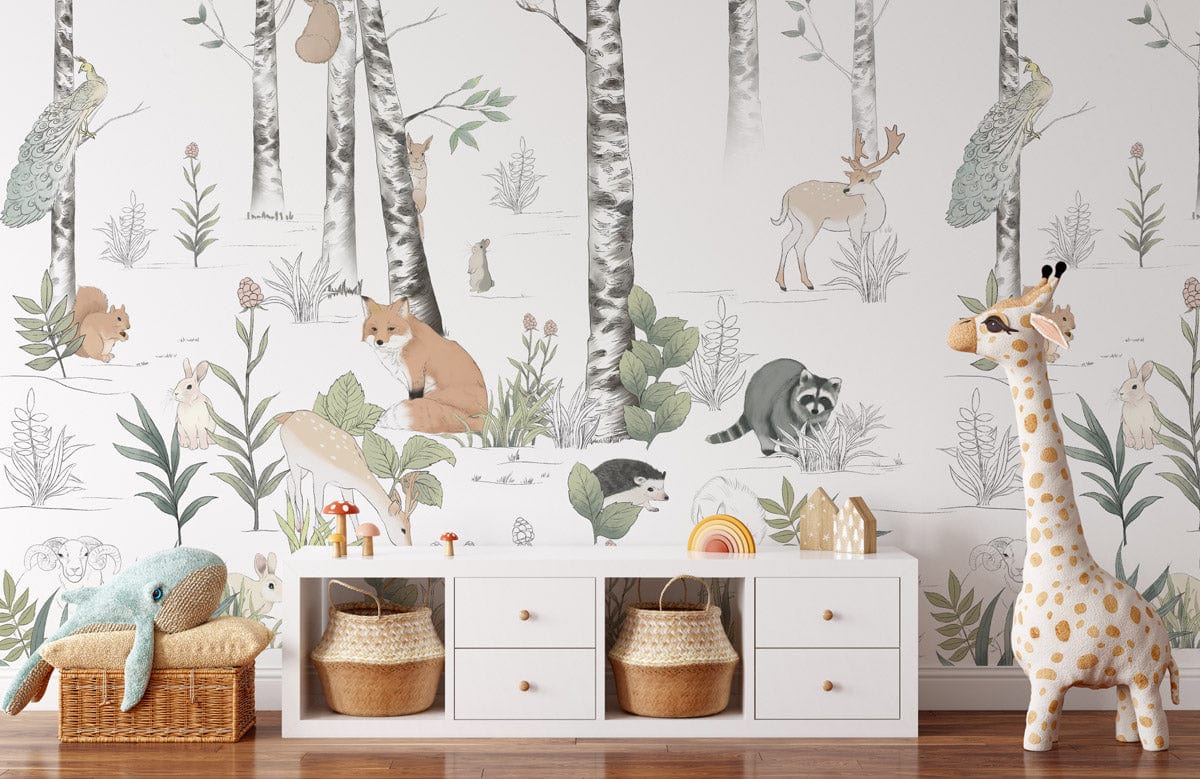 Forest Animals Wallpaper Mural