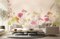Plain Colored Flowers Wallpaper Mural