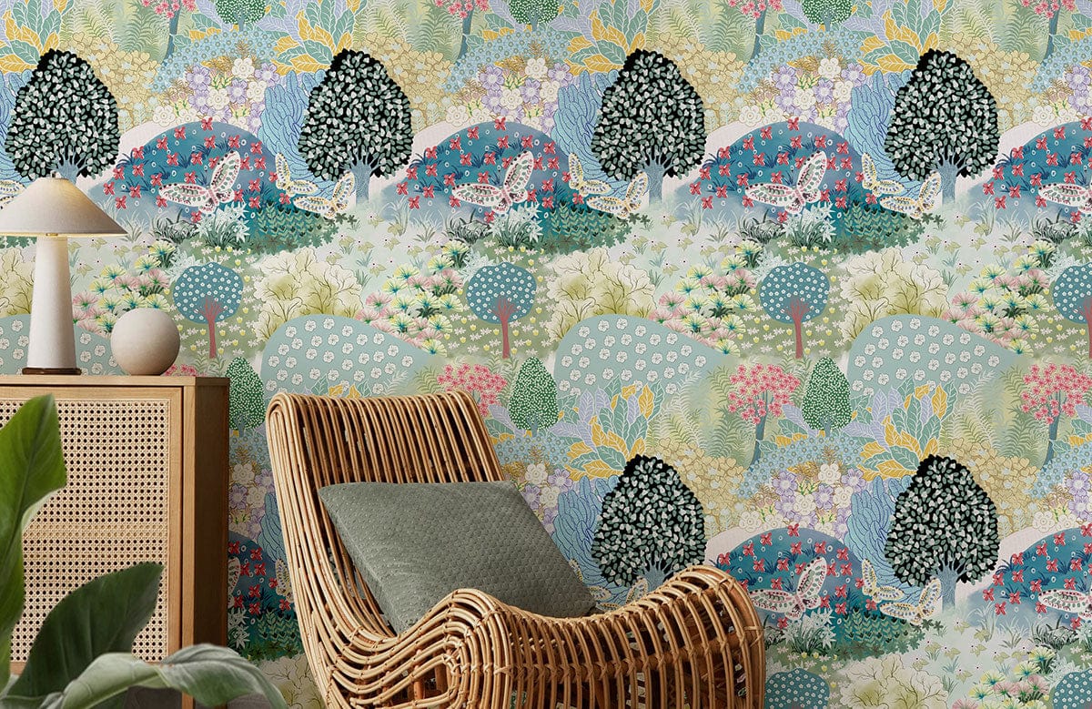 Flower Filled Hills Wallpaper Mural