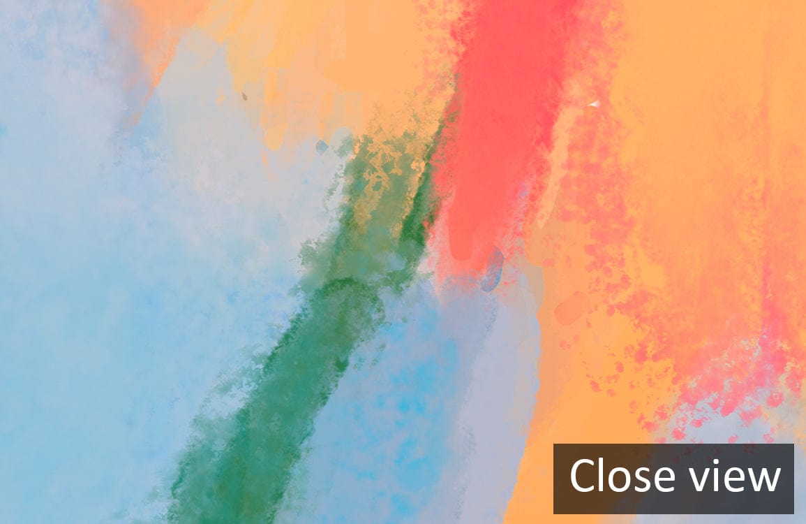 Close-up of Vibrant Floral Fantasy Watercolour Mural Wallpaper showcasing lush multicolour design elements.