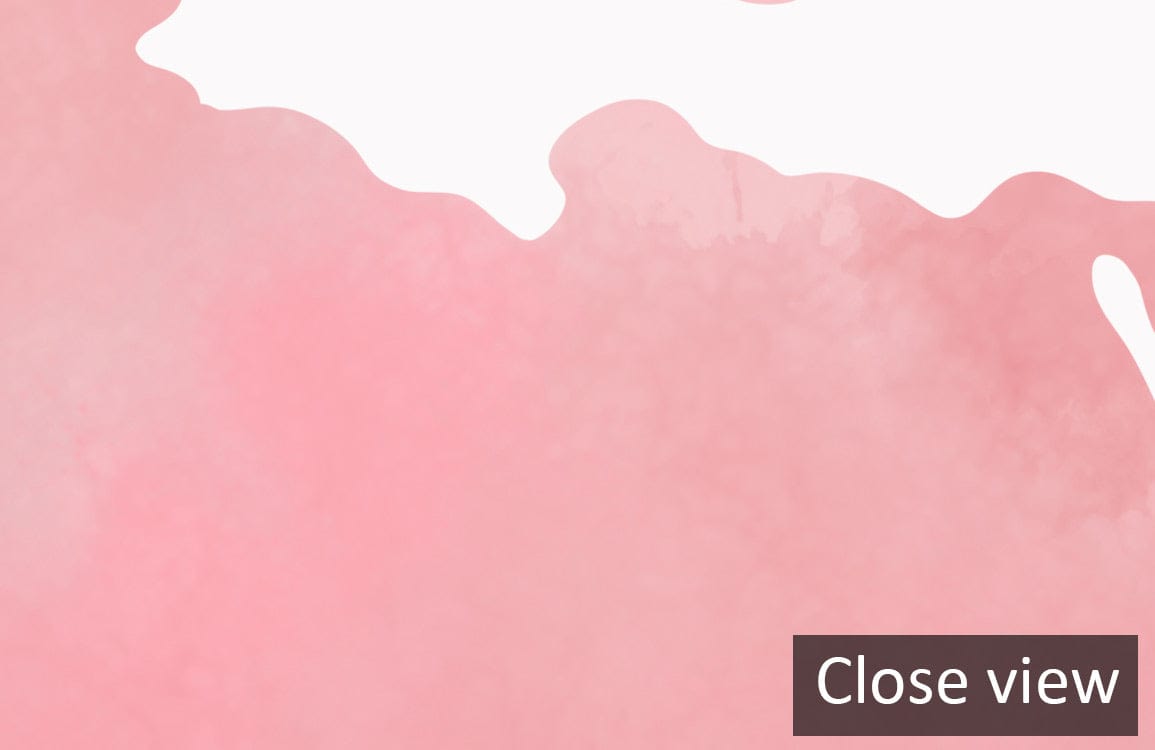 Blush Pink Watercolour World Map Mural Wallpaper; modern, stylish for contemporary interiors. Close view shown.
