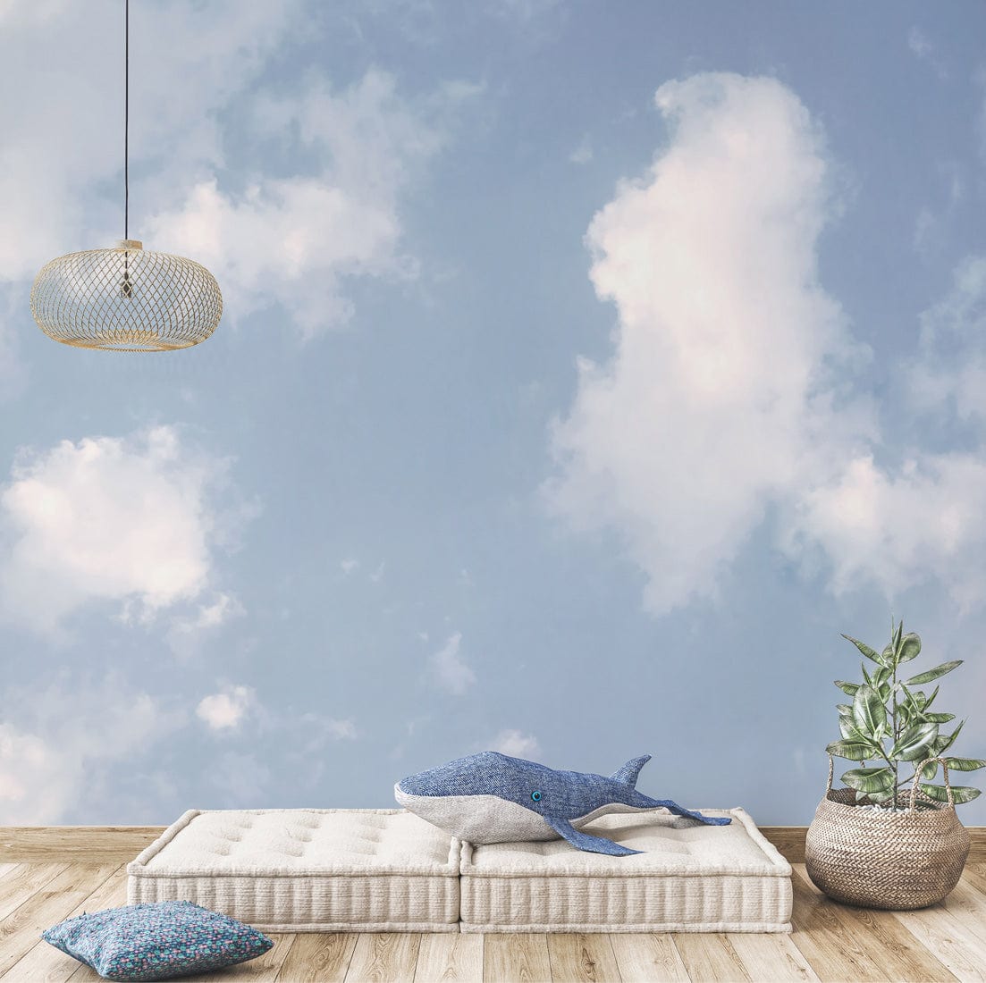 Daylight Cloud Drift Mural Wallpaper