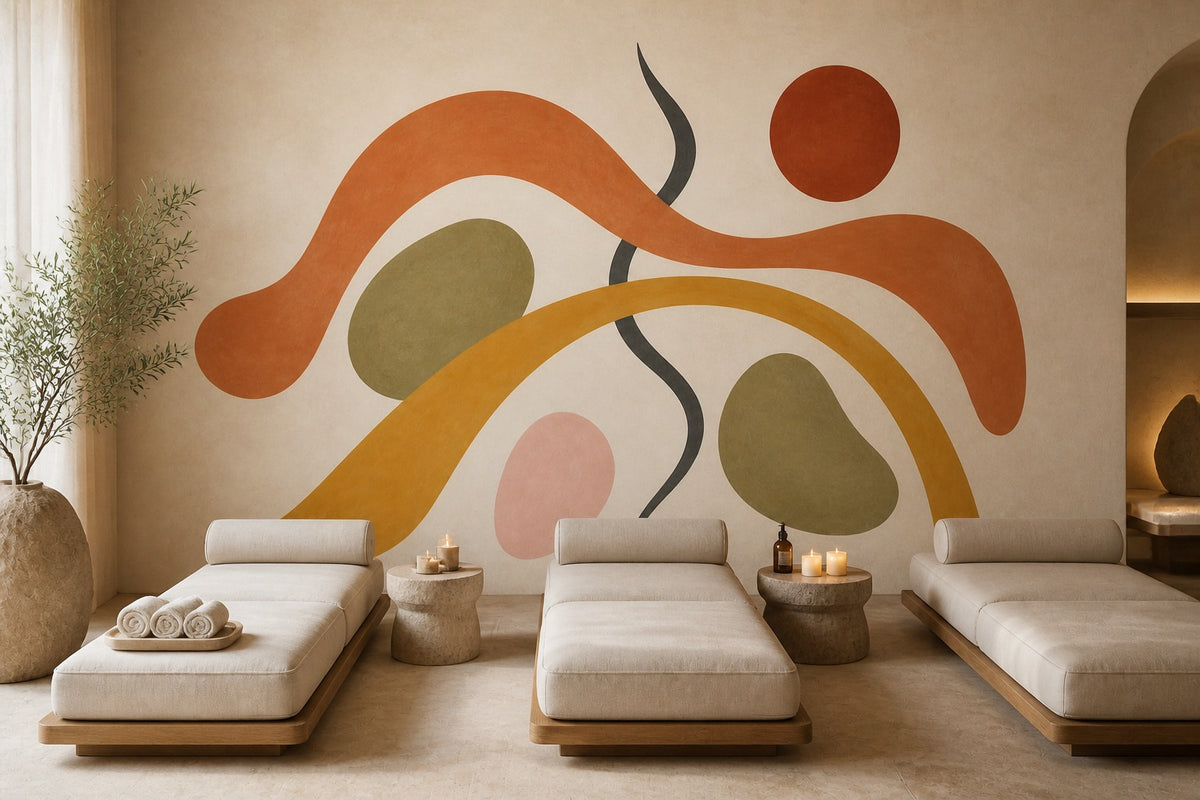 Terracotta Abstract Wallpaper Mural product view