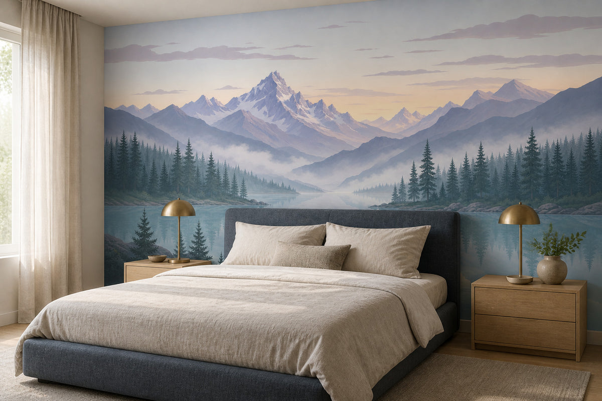 Alpine Lake Wallpaper Mural product view