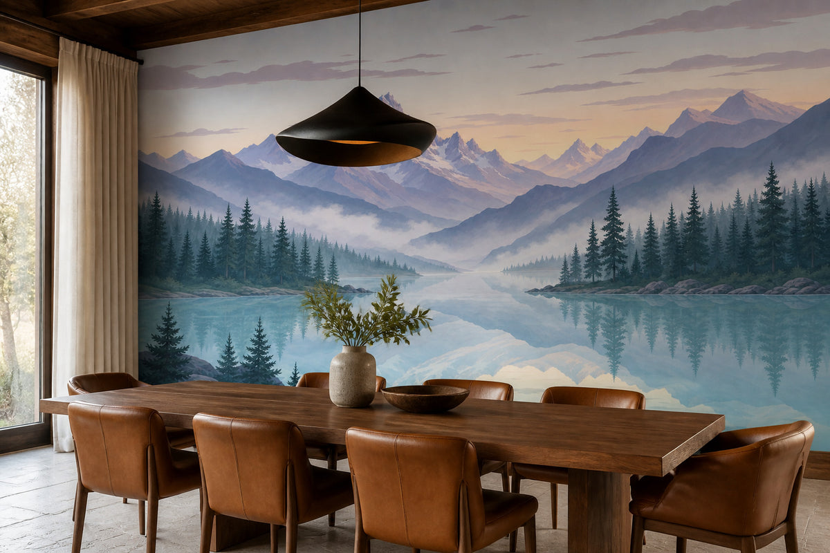 Alpine Lake Wallpaper Mural product view