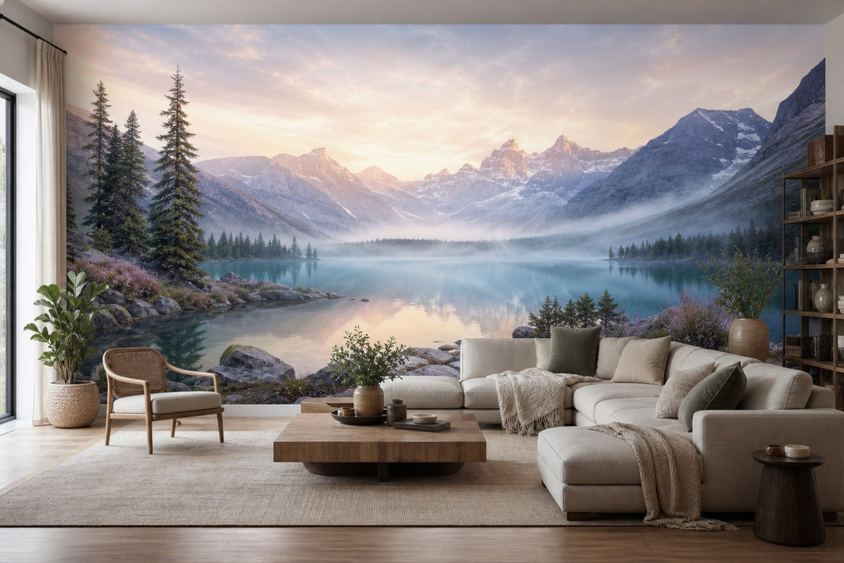 Alpine Lake Wallpaper Mural product view