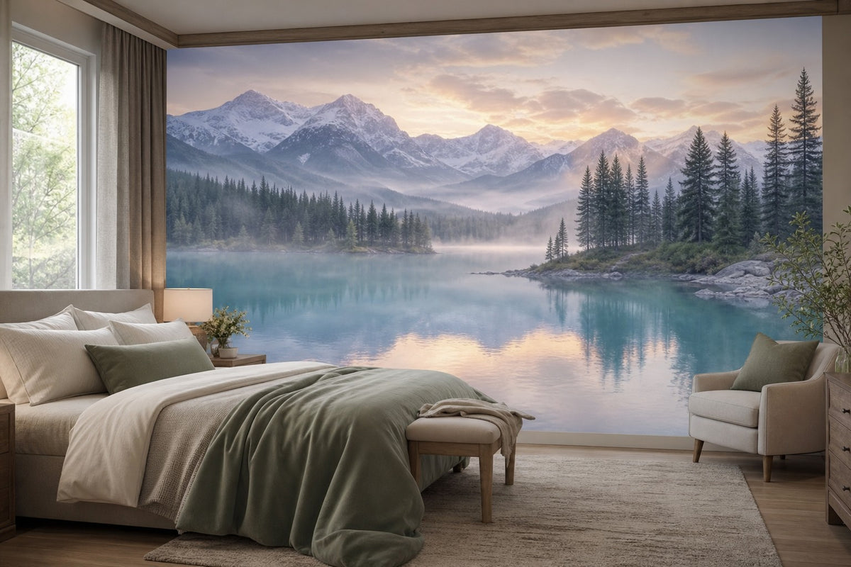 Alpine Lake Wallpaper Mural product view
